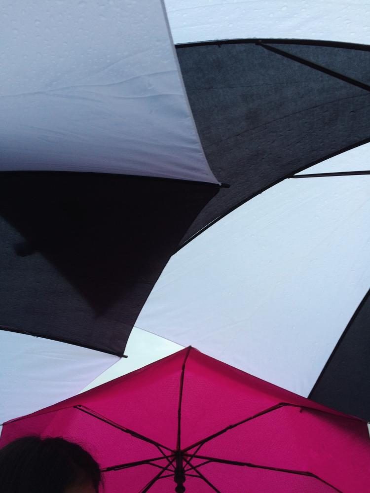 Happy Little Life: Standing underneath an umbrella during a rainstorm