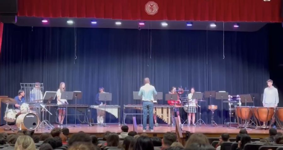 The Percussion Ensemble Performs for Chapel