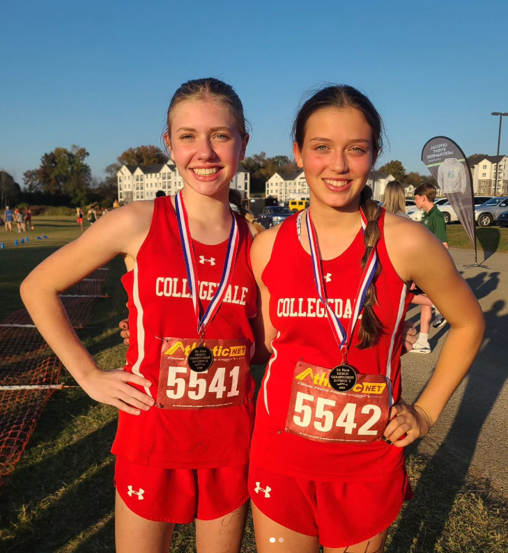 10th graders Anika Bujak and Gisele Garcia at one of their races.